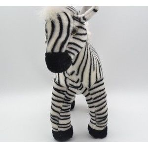 Plushland Zebra Plush Stuffed Animal Toy 10.5" Wildlife Zebra Plushie Standing